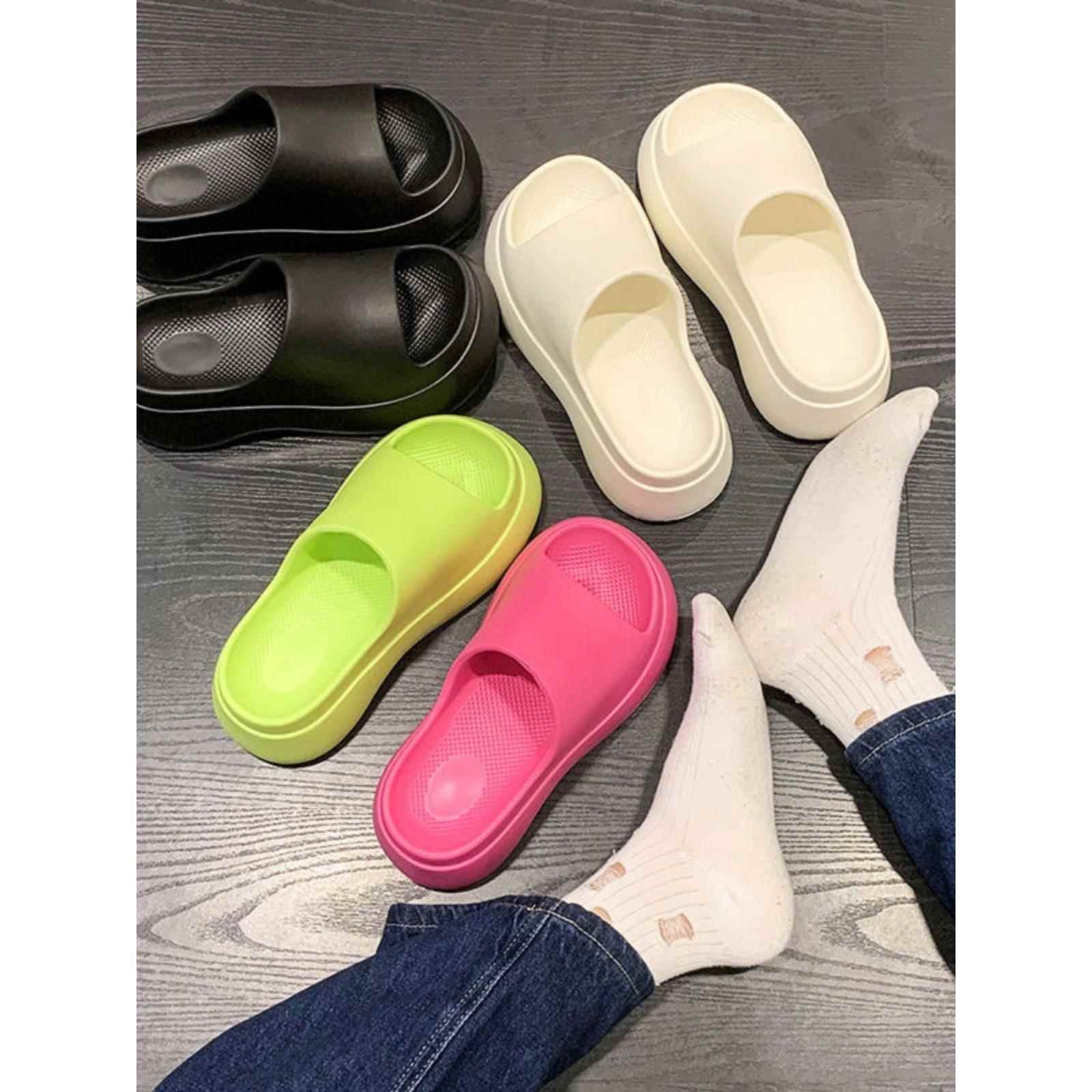 女士外穿高跟拖鞋黑色厚底夏季eva踩屎感超火海边沙滩防滑凉拖鞋