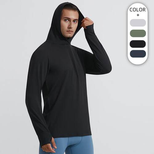 Men's hooded sweatshirt, running and fitness clothes,