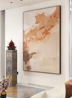 现代简约客厅抽象大气装饰画沙发背景墙面橙色挂画入门玄关画竖版