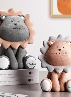 创意北欧儿童存钱罐摆件家居房间装饰品客厅电视柜狮子小摆设可爱