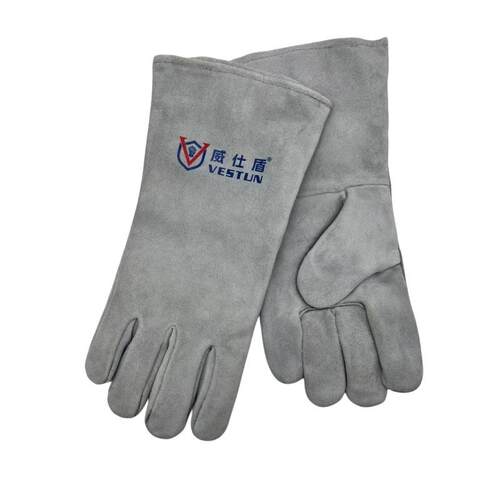 电焊手套劳保防护J-1649L牛二层皮焊工手套厂家耐磨