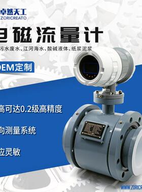 精度防腐电磁流量计传感器dn400分体一体式可替罗斯蒙特