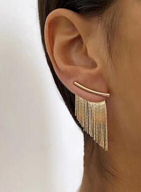 Fashion Statement Earrings Long Gold Color Statement Bling T