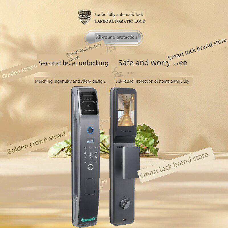 兰博仰望全自动智能锁3D人脸识别指纹锁手机远程控制入户门专用锁