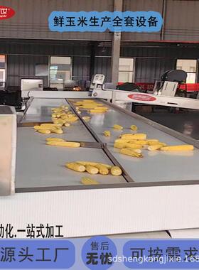 鲜玉米全套生产流水线 玉米巴氏杀菌机 玉米扒皮切头去尾机 盛康