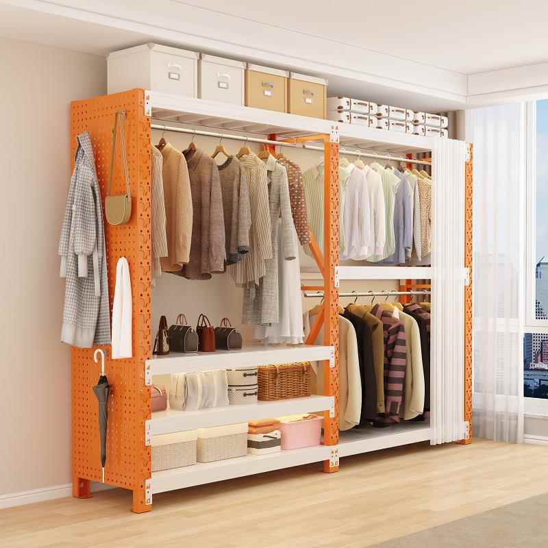 货架式衣柜简易衣架开放式组合陈列衣帽间组装收纳卧室可升降层高