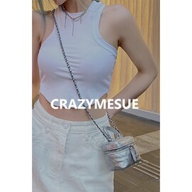 CRAZYMESUE  欧美超好版型短款工字背心显瘦吊带无袖上衣女夏