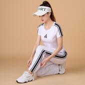 夏季 两件套薄款 广场舞运动套装 长裤 速干冰丝团体健身操 女短袖 新款