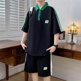 夏季学院风短袖t恤男孩，12-15岁青少年学生polo衫13大童运动套装