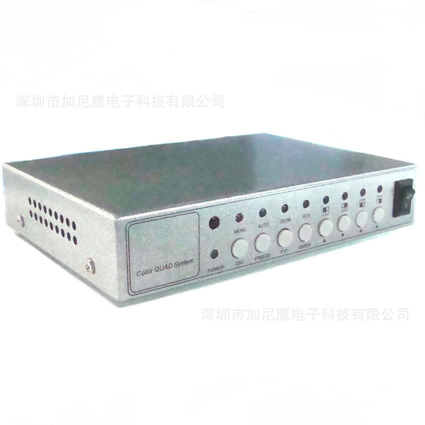 加尼鹰视频分割器四路高清4进1出监控画中画暂停图像BNC头12V