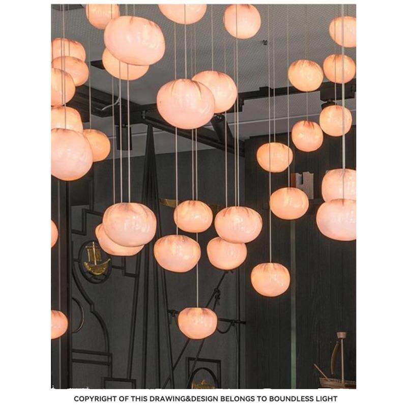 加拿大bocci 84系列手工玻璃设计师复式楼梯间挑空客厅大吊灯