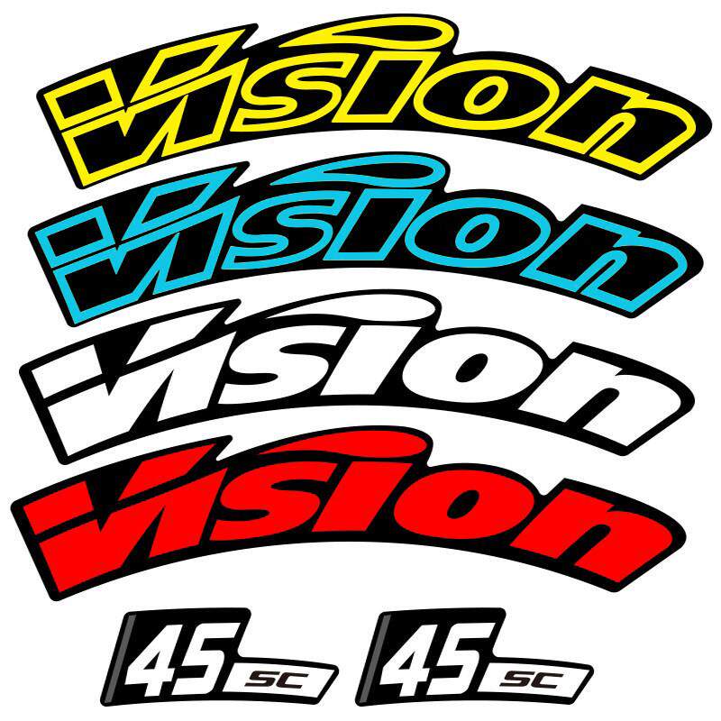 vision SC45轮组贴纸公路车碳刀圈改色防水个性自行车贴防晒银色