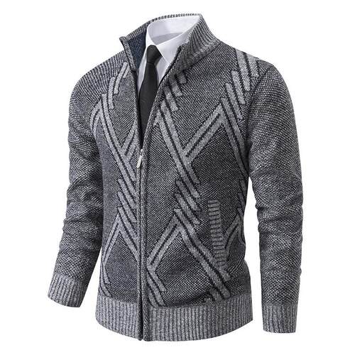 Men's cardigan sweater jacket men's thick knit sweater