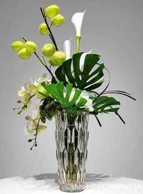 现客代仿真马蹄莲蝴蝶花兰白色假酒店装饰ZMG家居厂家厅售楼花处