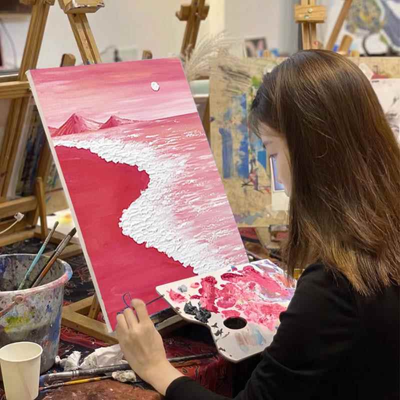 石英砂丙烯肌理画diy材料工具装饰立体数字油画手绘手工颜料全套
