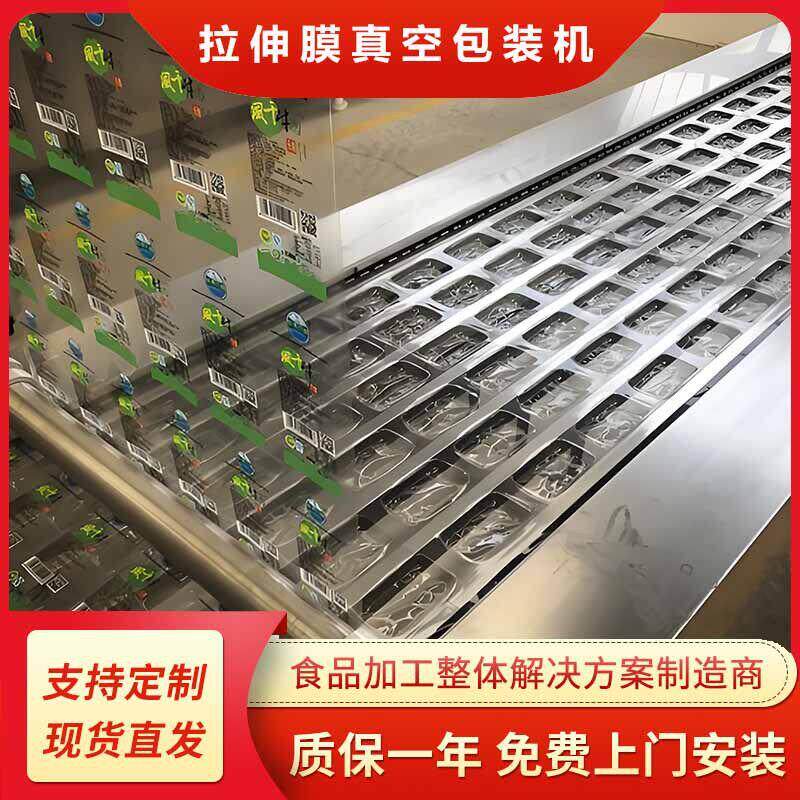 休闲食品真空包装大型全自动拉伸膜真空包装机食品整厂设备定制