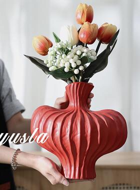 装法式侘寂中古干花SHSJ7592酒瓶花客厅茶器几餐厅样板间别墅店软