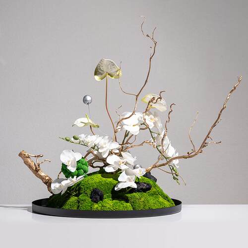 匠十三 新中式仿真绿植花艺酒店大堂桌面装饰品售楼处客厅装饰品