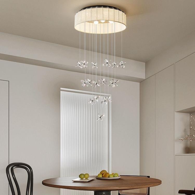 客厅吊灯样板房创意现代个性艺术简约复式楼梯餐厅水晶灯卧室灯具