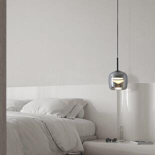 意式轻奢卧室床头吊灯高级感玄关柜入户吊线灯可升降广东中山灯具