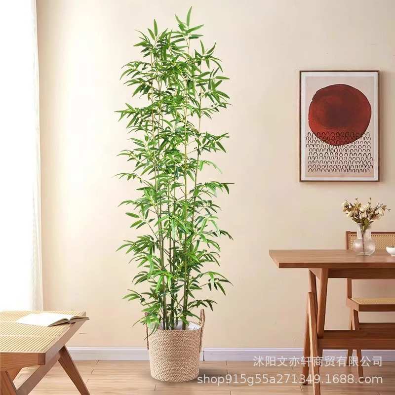 挡墙造景屏风盆栽竹室内装饰加密绿装饰植竹子竹子室外隔断仿真假
