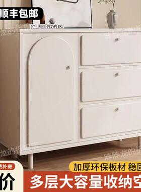 餐边柜储物柜子客厅靠墙一体储物柜简约斗柜收纳茶水柜白色收纳柜