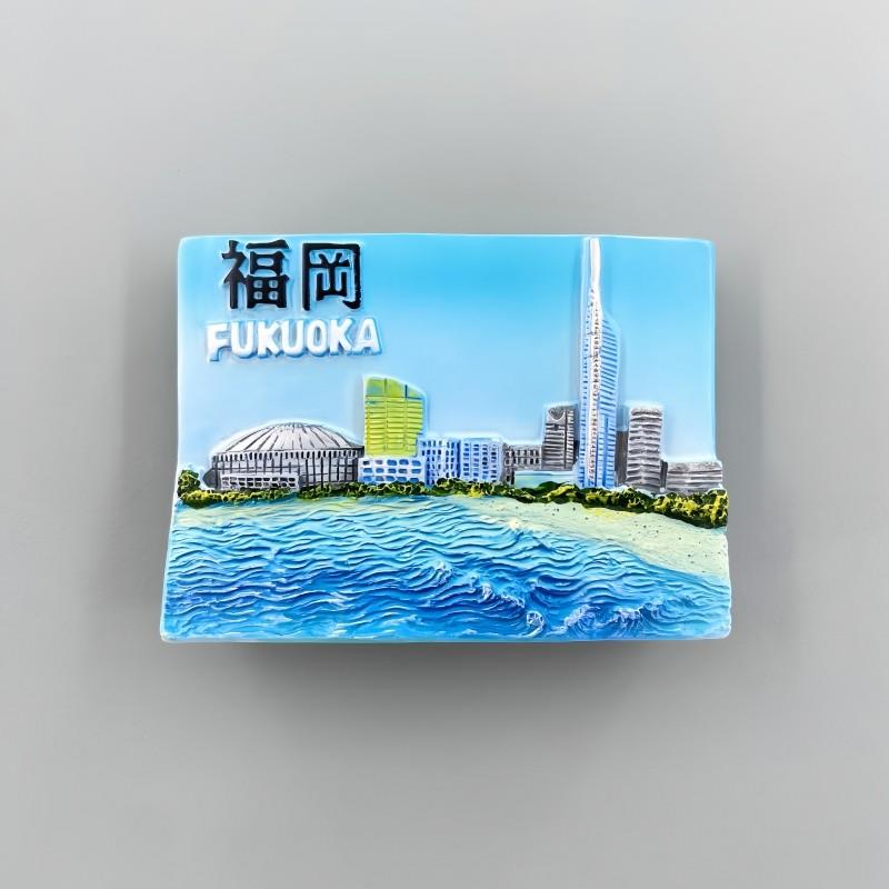 日本九州北部福冈县旅游纪念手工彩绘立体装饰磁性冰箱贴手伴礼品