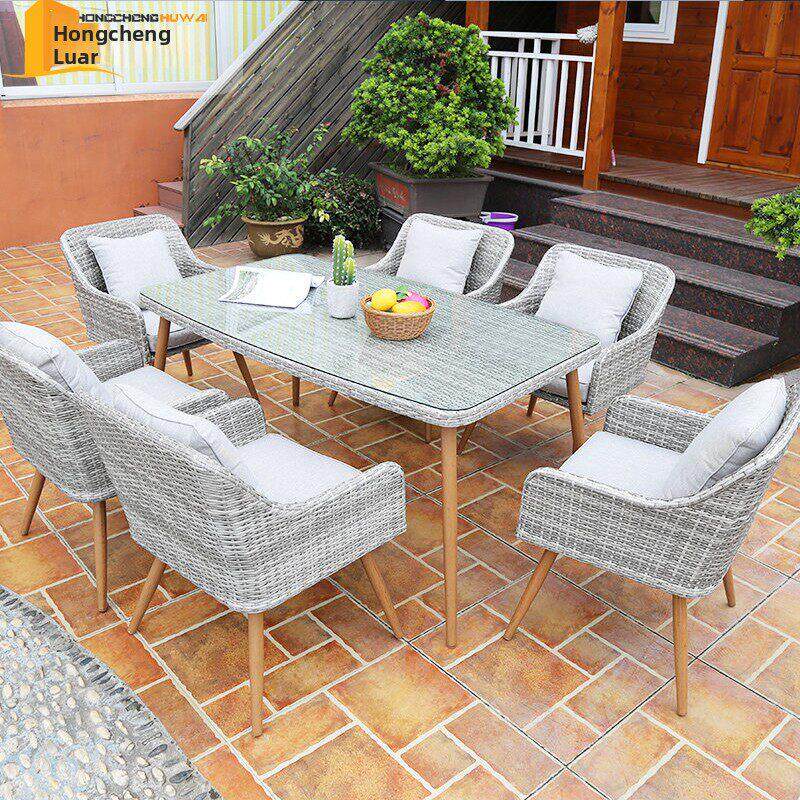 北欧户外桌椅沙发组合休闲椅室外庭院花园露天藤编防水防晒藤家具