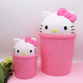 卡通凯蒂猫hellokitty可爱家用垃圾桶创意客厅垃圾筒摇盖大垃圾桶