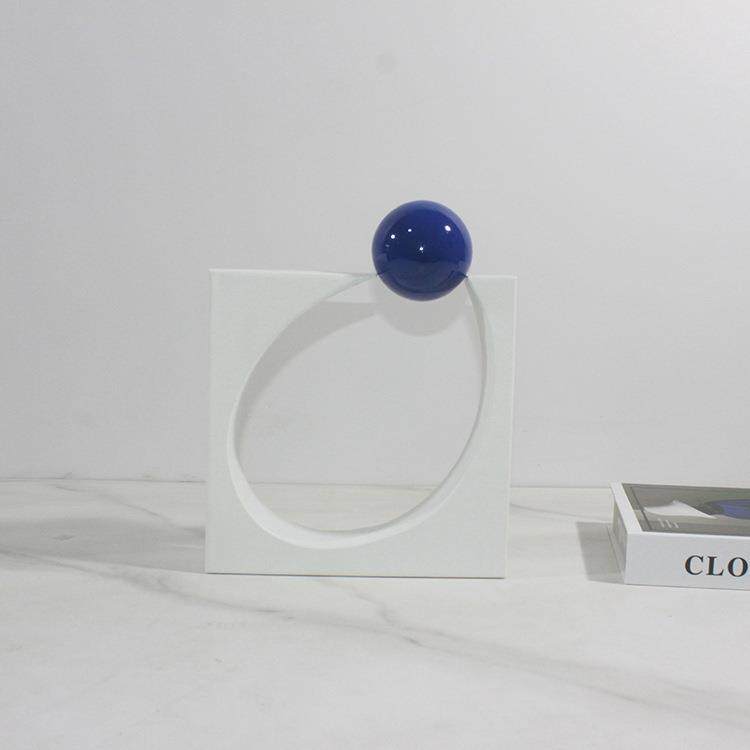 现代简约创意摆件方形圆形几何摆件样板间书房酒店民宿软装饰品