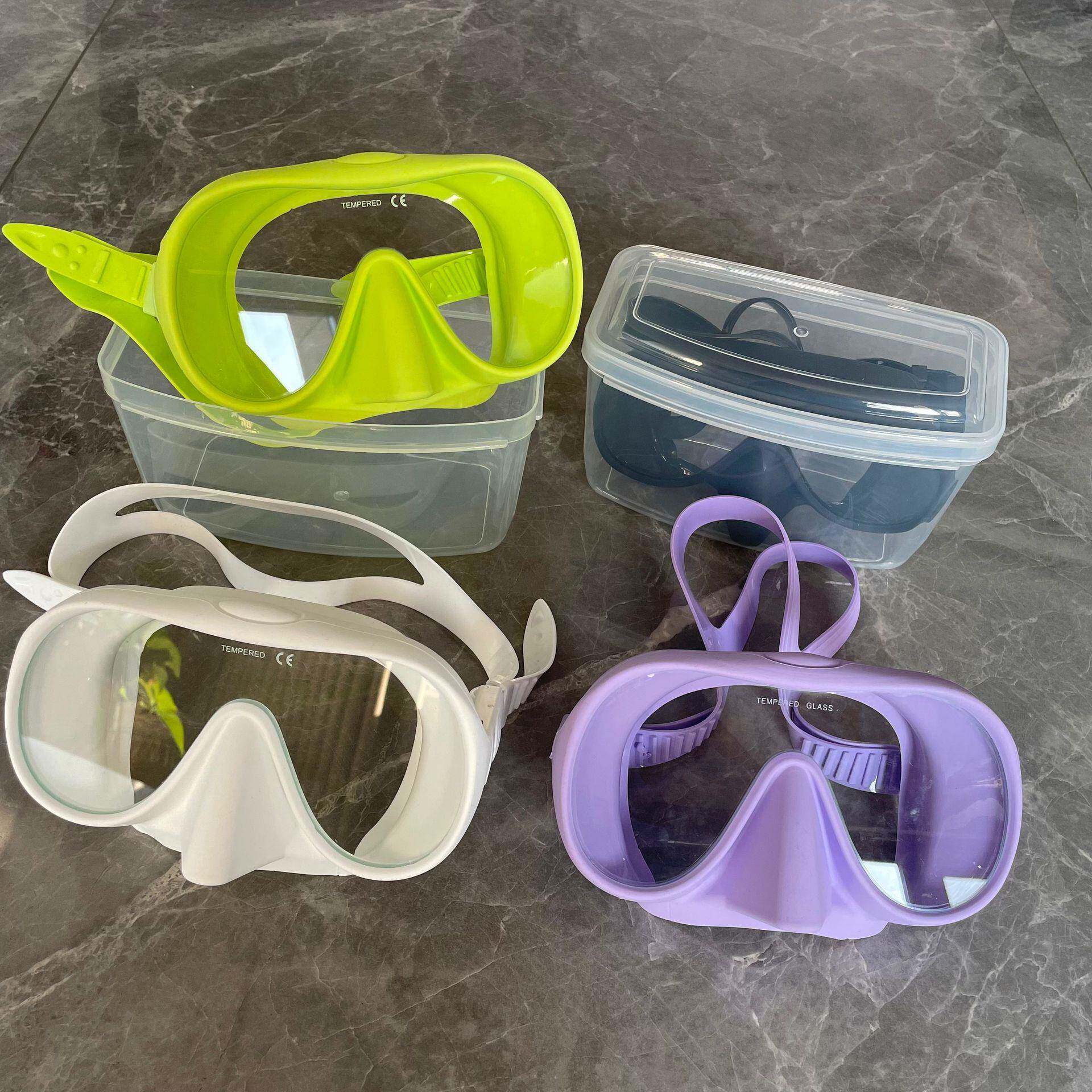 潜水镜防水防雾高清一体款 水肺面镜呼吸管自由潜 玻璃 深潜面罩