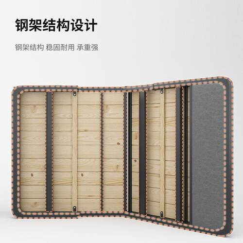 折叠床实木床板家用简易双人午睡陪护床金属加固单人床钢架钢木床