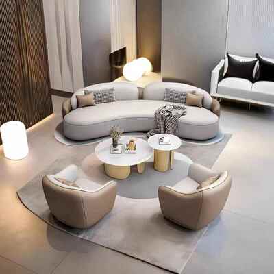 需定制售楼处洽谈沙发酒店大堂贵宾会所弧形休息区接待处接待处销