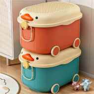 玩具收纳服箱塑料小鸭子物箱衣儿童家用杂物整理箱学生无品牌/卡