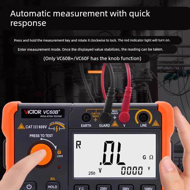 胜利数字兆欧表500V绝缘电阻测试仪电工多用摇表2500V电压VC60B/D