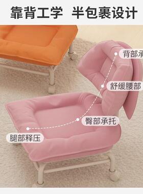 轮万向轮小凳子软家座WER滑矮凳带娃童椅子靠儿背圆凳用美缝修脚