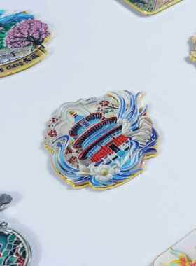北京城市冰箱贴金属浮雕北京天坛冰箱贴新款北京天坛金属冰箱贴