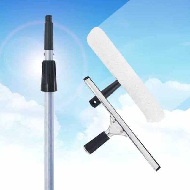 加长三件擦刮清洁器兰伸缩诗毛头涂窗杆玻璃玻璃水器擦擦器刮水器