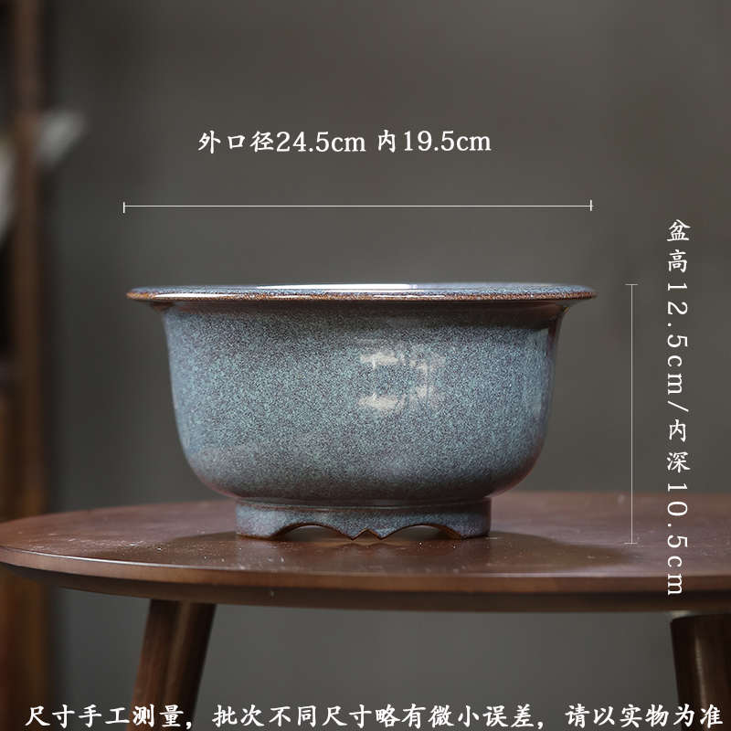 口桌面清香中式紫砂 植花盆器古古典手工花盆慕矮绿阁盆景圆花