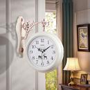 现代简约两面挂钟 北欧静音时钟家用时尚 创意个性 双面钟表客厅欧式