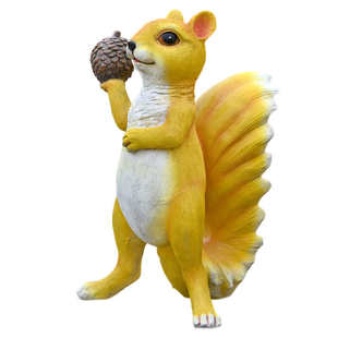 户外幼儿园玻璃钢动物雕塑仿真松鼠摆件花园庭院小区园林景观装 饰