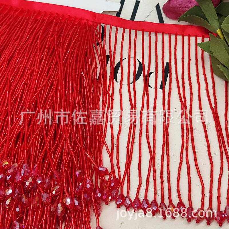 新款直销sH424 红色绿色金色15cm礼服婚纱斗笠舞服服装辅料流苏窗