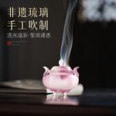 鬲式 三乳足琉璃炉家用室内檀香熏香炉琉璃炉沉香香薰炉高级感摆件