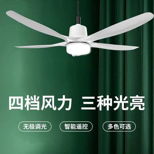 跨境风扇灯北欧简约风扇吊灯大风扇灯 LED静音车库照明风扇灯家用