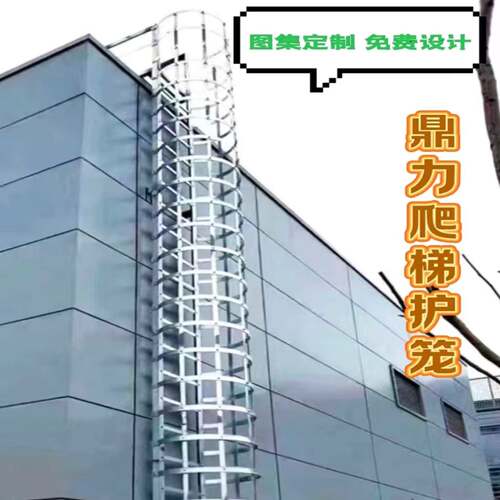 镀锌钢安全爬梯护笼15J401国标图集基坑外墙直梯消防逃生梯不锈钢
