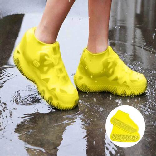 1 Pair Waterproof Non-slip Silicone Shoe High Elastic Wear-r
