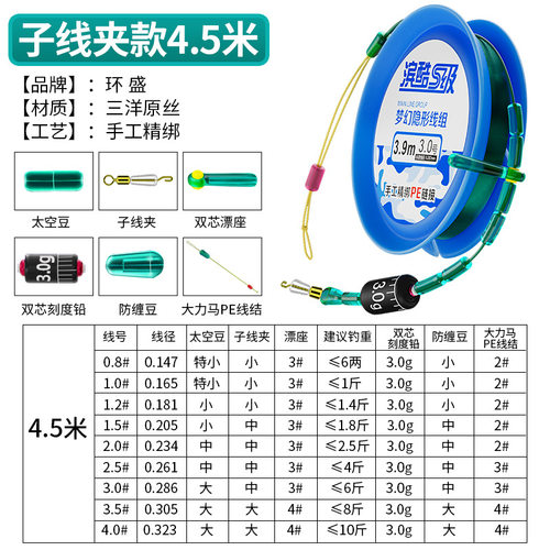 路滑套装自动找底矶竿矶钓滑漂线组成品全套带漂路亚远投专用线组