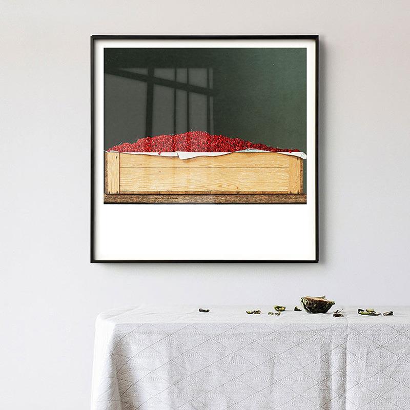 北欧现代大师水果装饰画小众客厅卧室晶瓷挂画简约北欧餐厅壁画