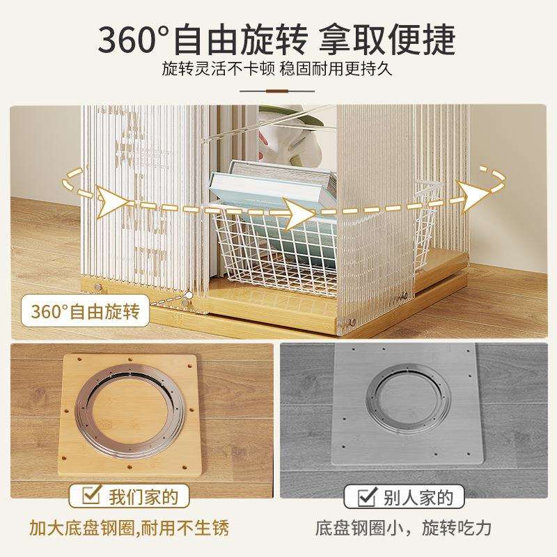 书架旋转360落地小书柜儿童阅读绘本架家用创意省空间收纳置物架