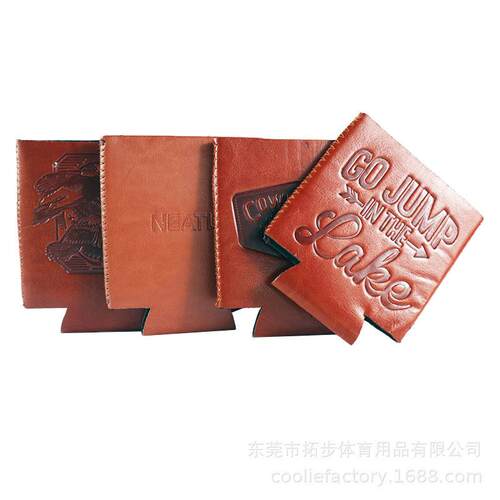 PU皮啤酒装杯套潜水料连底杯套 时尚可乐杯套定制logo压印变色
